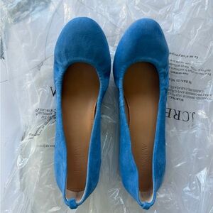 J. Crew Vibrant Sapphire Blue Suede Cece Ballet Flats